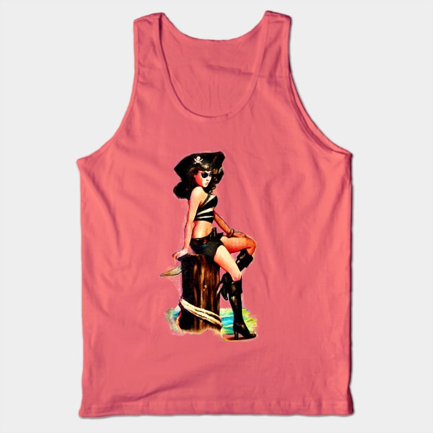 Pirate Girl Tank Top by djmrice